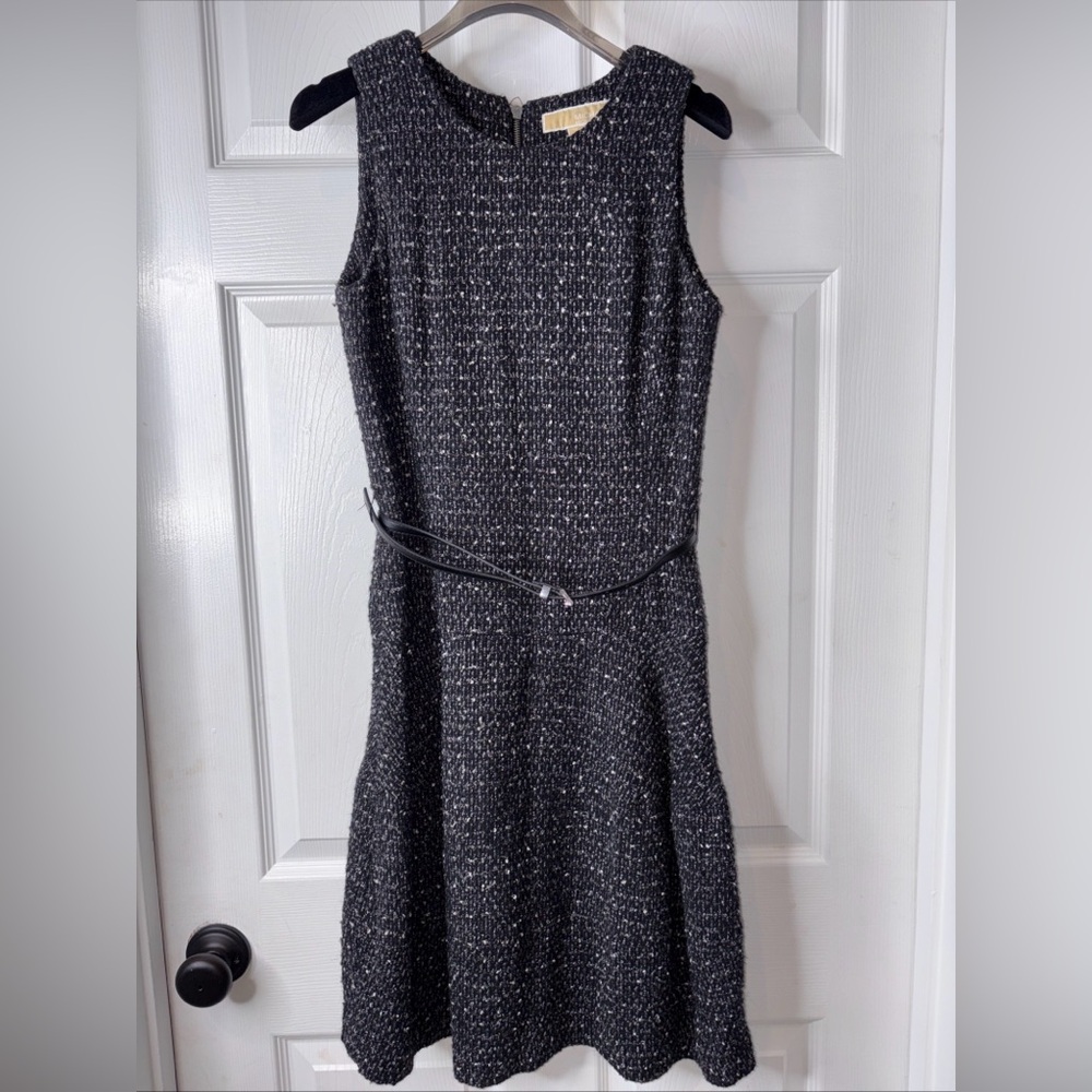 Michael Kors Black Tweed Sleeveless Dress size 2 minimalist